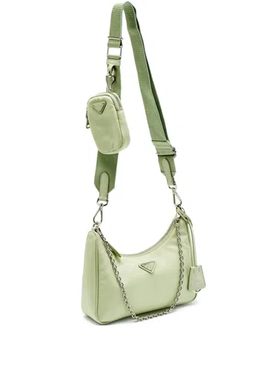 Pre-owned Prada 2005 Re-edition Chain Strap Bag In Green