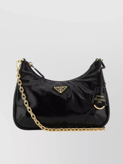 Prada 2005 Re-edition Leather Crossbody Bag In Black