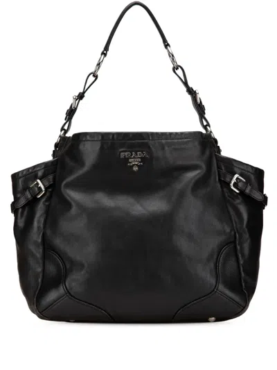 Pre-owned Prada 2007 Soft Calf Side Pocket Hobo Tote Bag