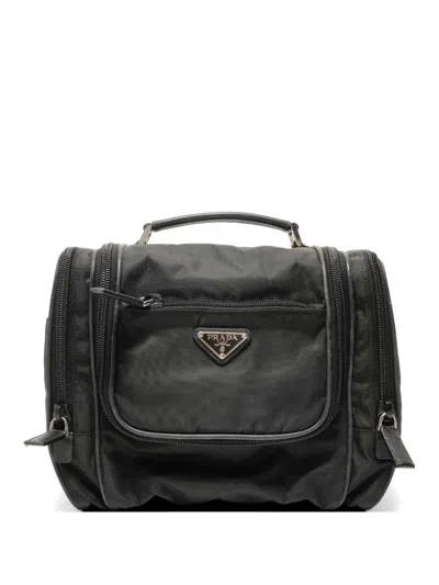 Pre-owned Prada 2007-2013 Logo-plaque Carry-on Bag In Black