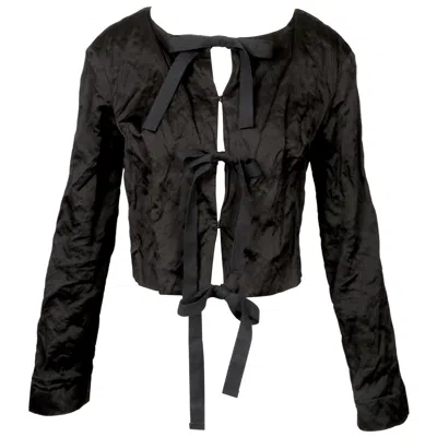 Pre-owned Prada 2009  Black Metal Fabric Runway Jacket
