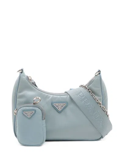 Pre-owned Prada 2010-2020 Re-edition 2005 Shoulder Bag In Blue