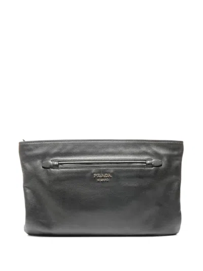 Pre-owned Prada 2010-2020 Top Handle Clutch Bag In Black
