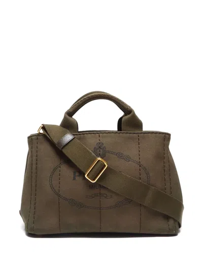 Pre-owned Prada 2010-2020s Canapa Tote Bag In 绿色