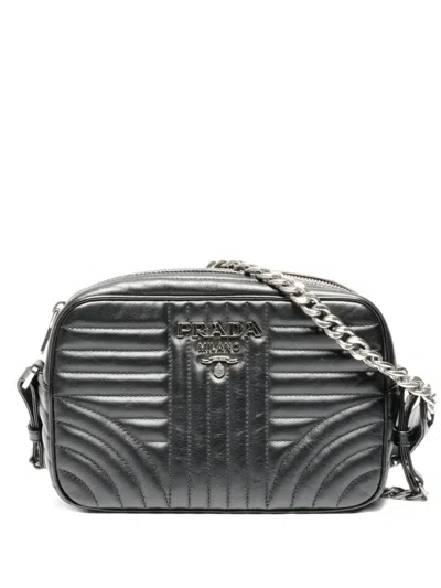 Pre-owned Prada 2010-2020s Diagram Chain-strap Shoulder Bag In Black