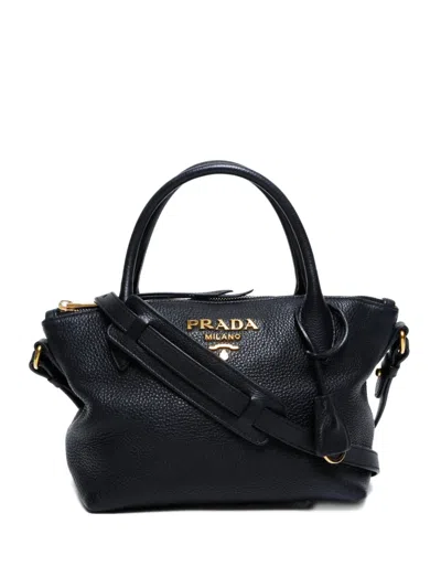 Pre-owned Prada 2010-2020s Leather Tote Bag In Black