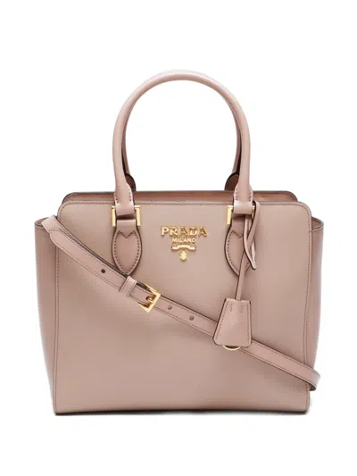 Pre-owned Prada 2010-2020s Leather Tote Bag In Pink