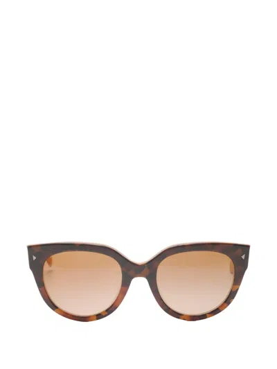 Pre-owned Prada 2010-2020s Logo Cat-eye Sunglasses In Brown