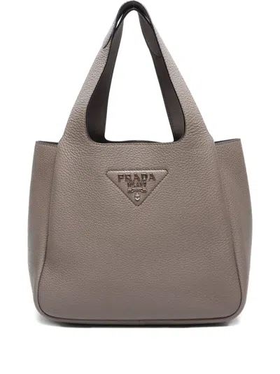 Pre-owned Prada 2010-2020s Logo-plaque Leather Tote Bag