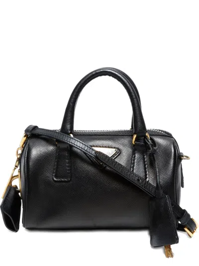 Pre-owned Prada 2010-2020s Mini Saffiano-leather Crossbody Bag In Black
