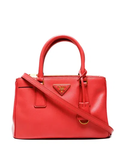 Pre-owned Prada 2010-2020s Small Galleria Tote Bag In Red