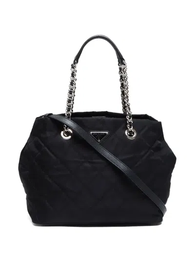 Pre-owned Prada 2010-2020s Tessuto Impuntu Tote Bag In 黑色