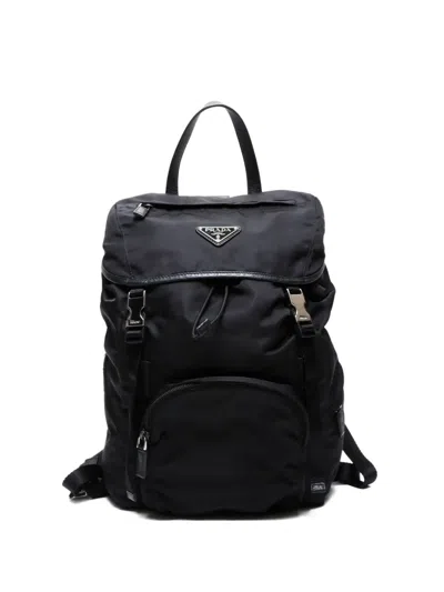 Pre-owned Prada 2010-2020s Triangle-logo Backpack In Black