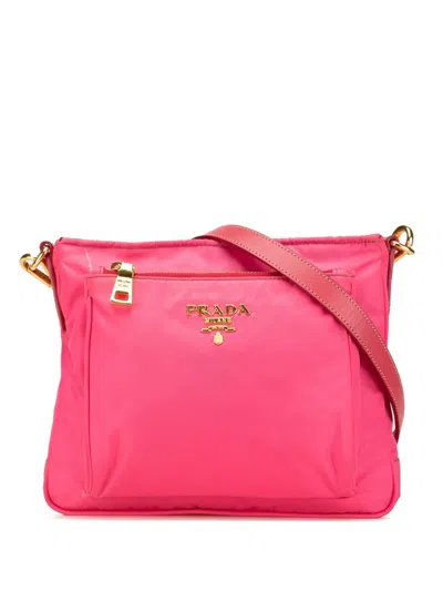 Pre-owned Prada 2010-2023 Tessuto Zip Top Crossbody Bag In Pink