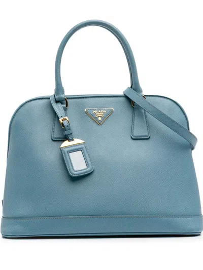 Pre-owned Prada 2010-2024 Medium Saffiano Lux Open Promenade Satchel