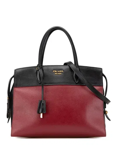 Pre-owned Prada 2010-2024 Saffiano And City Calf Esplanade Satchel
