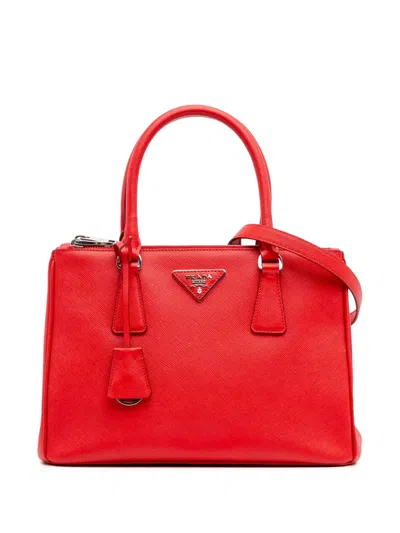 Pre-owned Prada 2010-2024 Small Saffiano Lux Galleria Double Zip Satchel