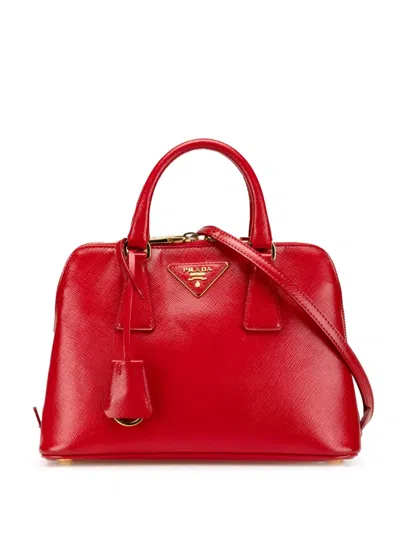 Pre-owned Prada 2010-2024 Small Saffiano Vernice Promenade Satchel