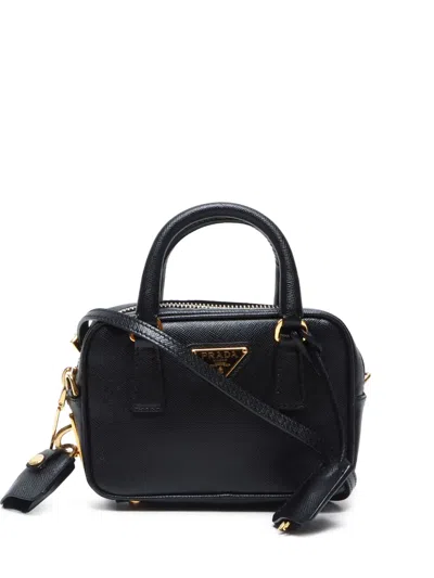 Pre-owned Prada 2010-2024 Small Triangle-logo Handbag In 黑色