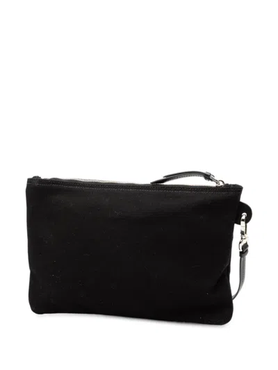 Pre-owned Prada 2010-2025 Canvas Canapa Logo Pouch In Black