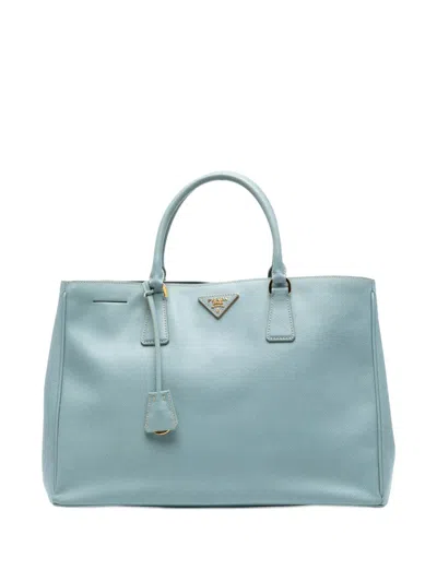 Pre-owned Prada 2010-2025 Large Saffiano Lux Galleria Satchel In Blue