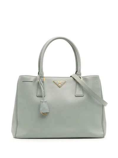 Pre-owned Prada 2010-2025 Medium Saffiano Lux Galleria Satchel In Blue