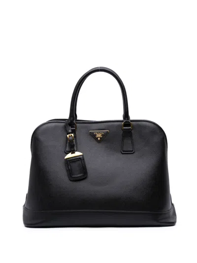 Pre-owned Prada 2010-2025 Medium Saffiano Lux Open Promenade Satchel