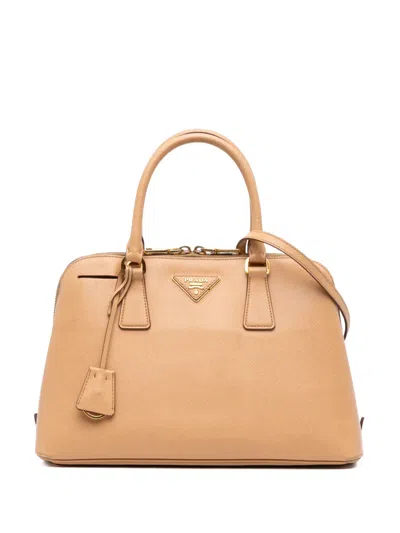 Pre-owned Prada 2010-2025 Medium Saffiano Lux Promenade Satchel In Brown