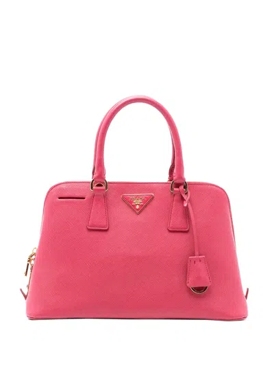 Pre-owned Prada 2010-2025 Medium Saffiano Lux Promenade Satchel In Pink