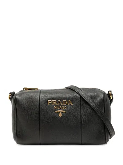 Pre-owned Prada 2010-2025 Mini Vitello Phenix Crossbody Bag In Black