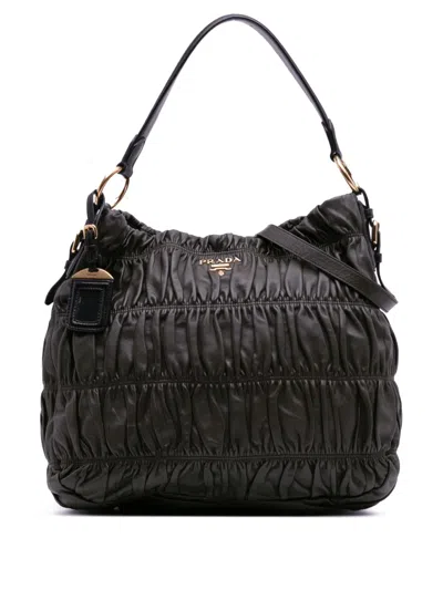 Pre-owned Prada 2010-2025 Nappa Gaufre Satchel