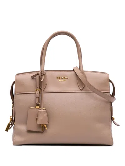 Pre-owned Prada 2010-2025 Saffiano And City Calf Esplanade Satchel