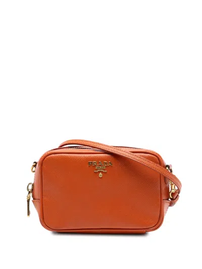 Pre-owned Prada 2010-2025 Saffiano Camera Bag Crossbody Bag In Orange