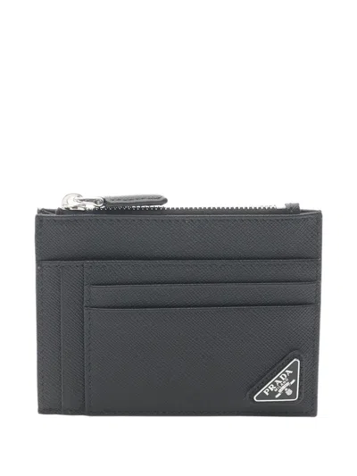 Pre-owned Prada 2010-2025 Saffiano Card Holder In Black
