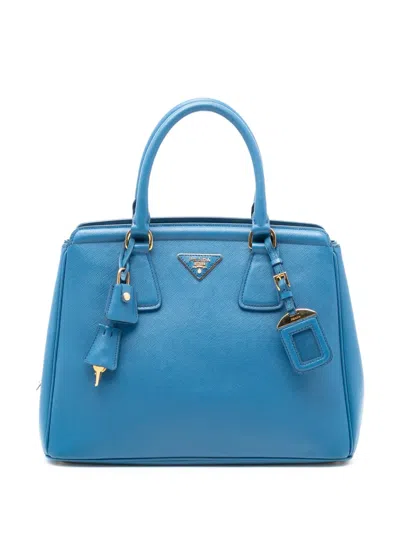 Pre-owned Prada 2010-2025 Saffiano Lux Parabole Tote Bag In Blue