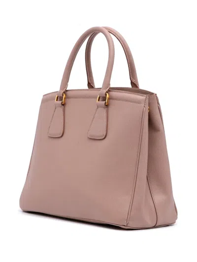 Pre-owned Prada 2010-2025 Saffiano Lux Parabole Tote Bag In Pink