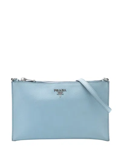 Pre-owned Prada 2010-2025 Saffiano Shoulder Bag In Blue