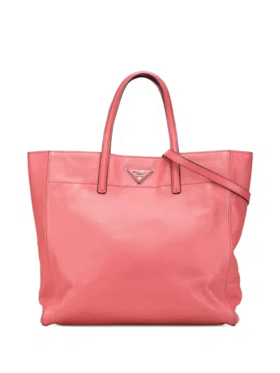 Pre-owned Prada 2010-2025 Saffiano Soft Tote Satchel In Pink