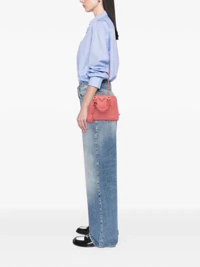 Pre-owned Prada 2010-2025 Small Saffiano Lux Promenade Satchel In Pink