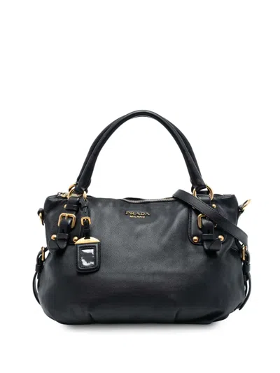 Pre-owned Prada 2010-2025 Soft Calfskin Satchel In Black