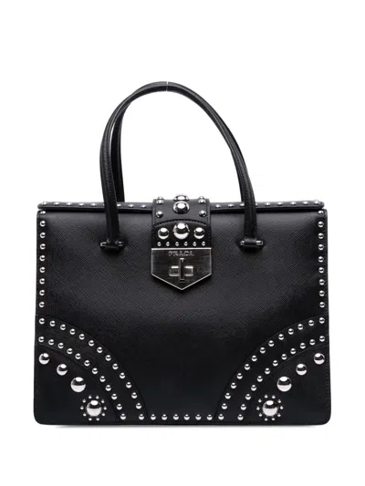 Pre-owned Prada 2010-2025 Studded Saffiano Handbag
