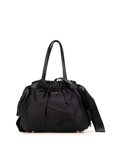 Pre-owned Prada 2010-2025 Tessuto Logo Bow Satchel