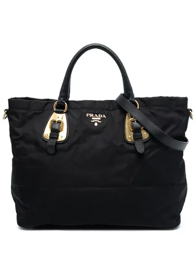 Pre-owned Prada 2010-2025 Tessuto Satchel In Black