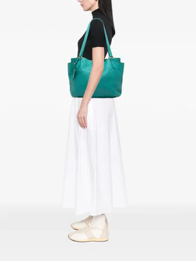 Pre-owned Prada 2010-2025 Vitello Daino Side Pocket Tote Bag In Blue