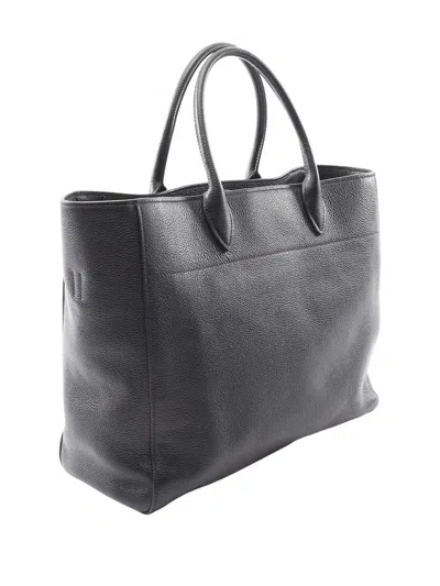 Pre-owned Prada 2010-2025 Vitello Daino Tote Bag In Black