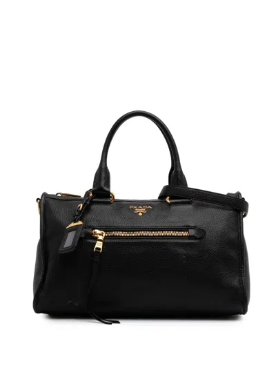 Pre-owned Prada 2010-2025 Vitello Phenix Convertible Satchel
