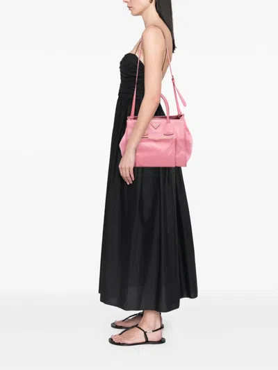 Pre-owned Prada 2010-2025 Vitello Phenix Shopping Tote Satchel In Pink