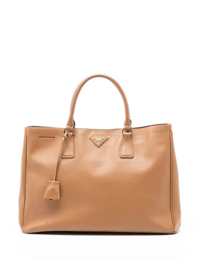 Pre-owned Prada 2010-2026 Large Saffiano Lux Galleria Tote Bag In Brown