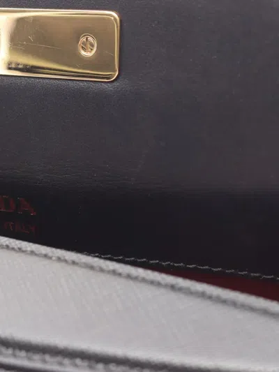 Pre-owned Prada 2010-2026 Mini Saffiano Sybille Barrel Bag Satchel In Black