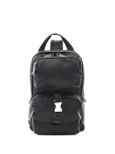 Pre-owned Prada 2010's Buckle-detail Backpack In Black